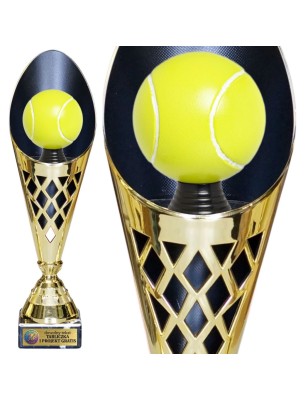 Nowoczesny puchar z grawerem tenis ziemny ażurowy z czarnym wnętrzem