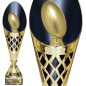Nowoczesny puchar rugby ażurowy z czarnym wnętrzem i tabliczką gratis Nowoczesny puchar rugby ażurowy z czarnym wnętrzem i tabliczką gratis