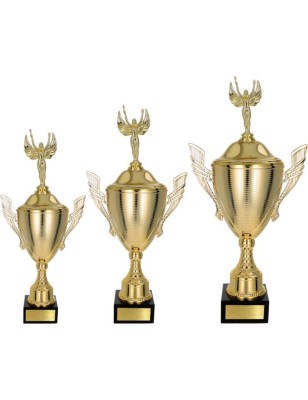 Złoty zestaw Pucharów z figurką uniwersalne - komplet trzech sztuk