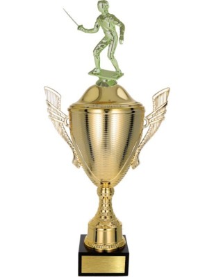 złoty Puchar z figurką szermierka - trofeum do twojej dyscypliny
