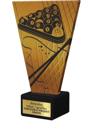 Szklana Statuetka Bilard Snooker z Grawerem | Nowoczesne Trofeum Sportowe i Biznesowe