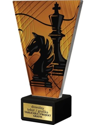 Szklana Statuetka szachy z Grawerem | Nowoczesne Trofeum Sportowe i Biznesowe