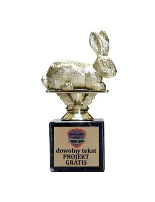 Złota statuetka królika z grawerką w cenie