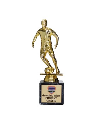 Trofeum figurka piłkarza na marmurze nagroda na turniej piłki nożnej z grawerem w cenie