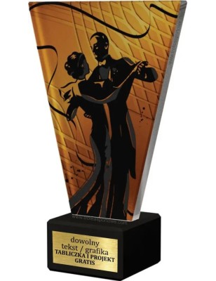 Szklana Statuetka taniec klasyczny z Grawerem | Nowoczesne Trofeum Sportowe i Biznesowe