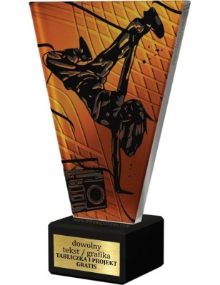 Szklana Statuetka breakdance z Grawerem | Nowoczesne Trofeum Sportowe i Biznesowe