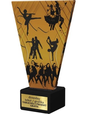 Szklana Statuetka taniec z Grawerem | Nowoczesne Trofeum Sportowe i Biznesowe