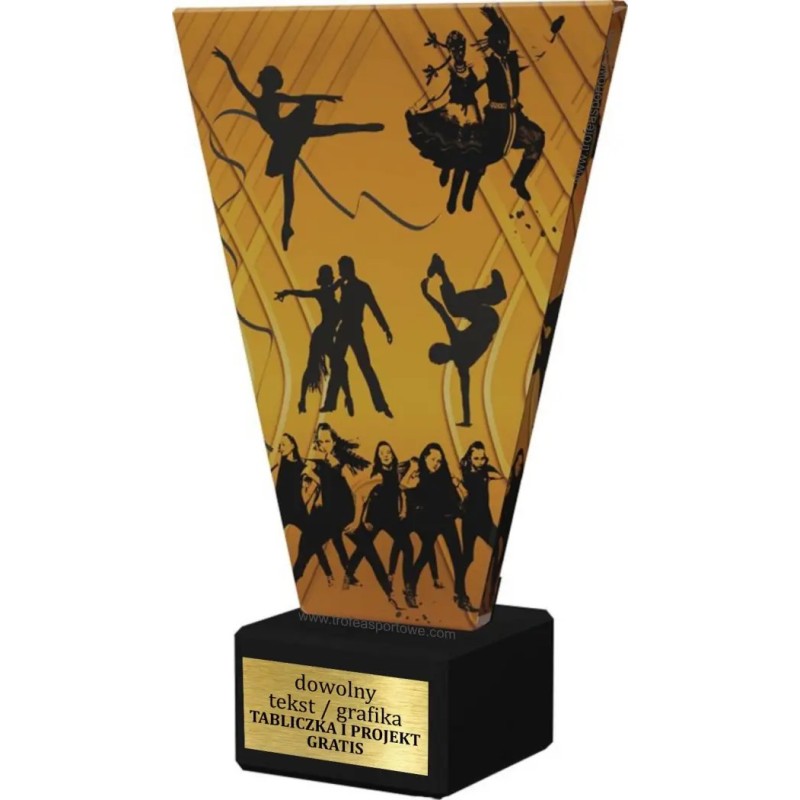 Szklana Statuetka taniec z Grawerem | Nowoczesne Trofeum Sportowe i Biznesowe Szklana Statuetka taniec z Grawerem | Nowoczesne Trofeum Sportowe i Biznesowe