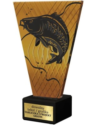 Szklana Statuetka wędkarstwo karp z Grawerem | Nowoczesne Trofeum Sportowe
