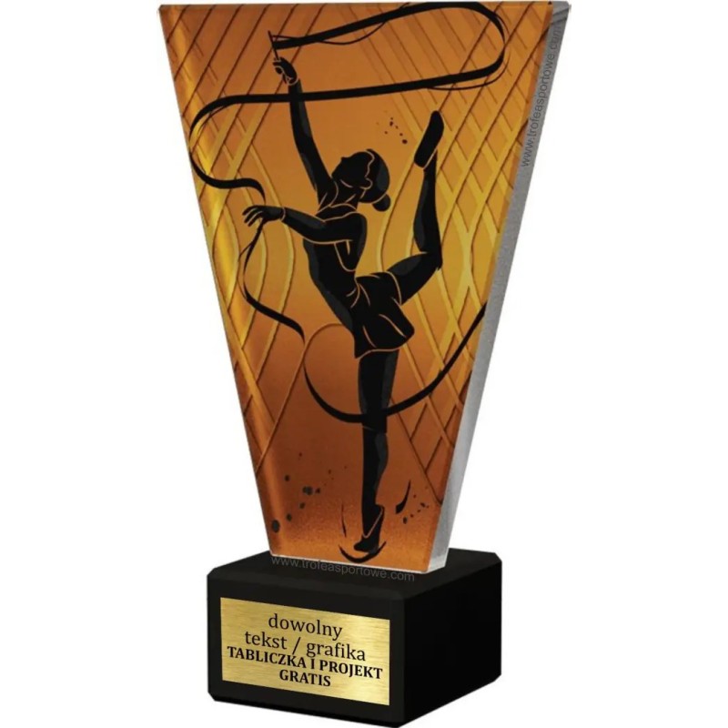 Szklana Statuetka gimnastyka z Grawerem | Nowoczesne Trofeum Sportowe Szklana Statuetka gimnastyka z Grawerem | Nowoczesne Trofeum Sportowe