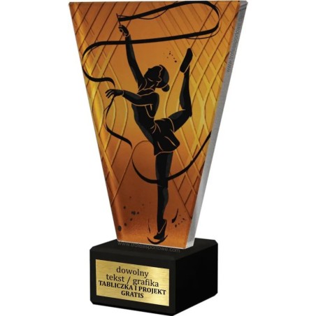 Szklana Statuetka gimnastyka z Grawerem | Nowoczesne Trofeum Sportowe