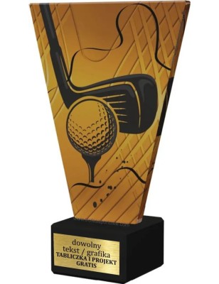 Szklana Statuetka golf z Grawerem | Nowoczesne Trofeum Sportowe i Biznesowe