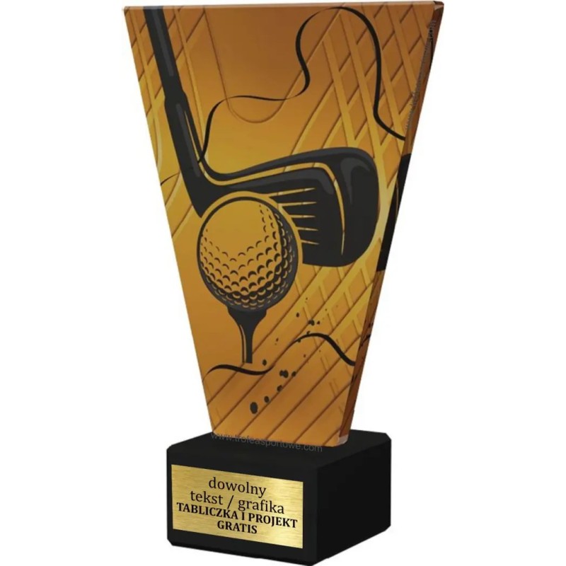 Szklana Statuetka golf z Grawerem | Nowoczesne Trofeum Sportowe i Biznesowe Szklana Statuetka golf z Grawerem | Nowoczesne Trofeum Sportowe i Biznesowe