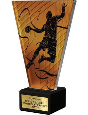 Szklana Statuetka piłka ręczna z Grawerem | Nowoczesne Trofeum Sportowe
