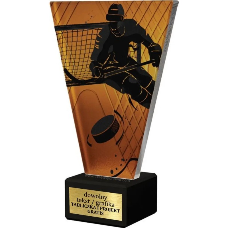 Szklana Statuetka hokej z Grawerem | Nowoczesne Trofeum Sportowe i Biznesowe Szklana Statuetka hokej z Grawerem | Nowoczesne Trofeum Sportowe i Biznesowe