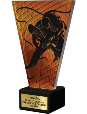 Szklana Statuetka judo z Grawerem | Nowoczesne Trofeum Sportowe i Biznesowe