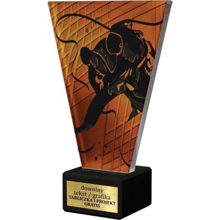 Szklana Statuetka judo z Grawerem | Nowoczesne Trofeum Sportowe i Biznesowe