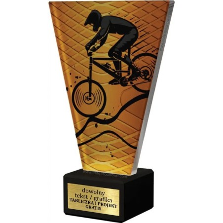 Szklana Statuetka downhill / enduro z Grawerem | Nowoczesne Trofeum Sportowe