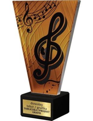Szklana Statuetka muzyka z Grawerem | Nowoczesne Trofeum Sportowe i Biznesowe