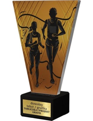 Szklana Statuetka biegi z Grawerem | Nowoczesne Trofeum Sportowe i Biznesowe
