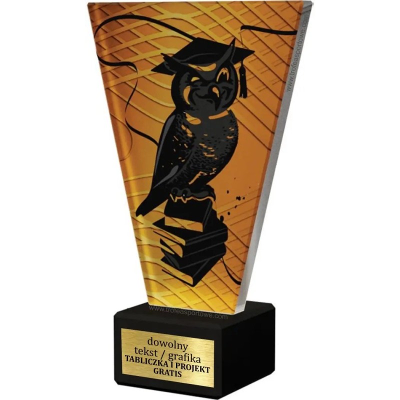 Szklana Statuetka z sowa z Grawerem | Nowoczesne Trofeum Sportowe i Biznesowe| Szkoła Szklana Statuetka z sowa z Grawerem | Nowoczesne Trofeum Sportowe i Biznesowe| Szkoła