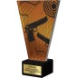 Szklana Statuetka strzelectwo z Grawerem | Nowoczesne Trofeum Sportowe Broń krótka