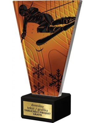 Szklana Statuetka Narciarstwo zjazdowe z Grawerem | Nowoczesne Trofeum Sportowe