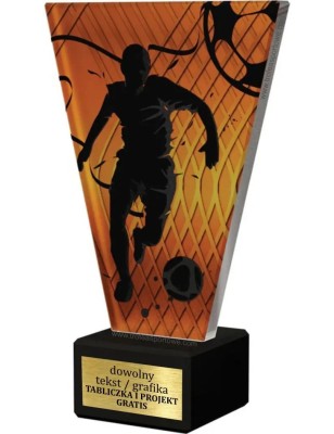 Szklana Statuetka piłka nożna Napastnik z Grawerem | Nowoczesne Trofeum Sportowe i Biznesowe