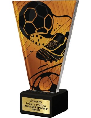 Szklana Statuetka piłka nożna piłka i but z Grawerem | Nowoczesne Trofeum Sportowe i Biznesowe