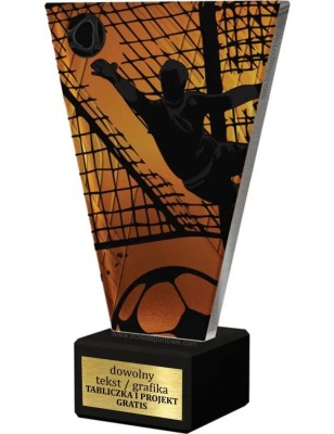 Szklana Statuetka piłka nożna Bramkarz z Grawerem | Nowoczesne Trofeum Sportowe i Biznesowe