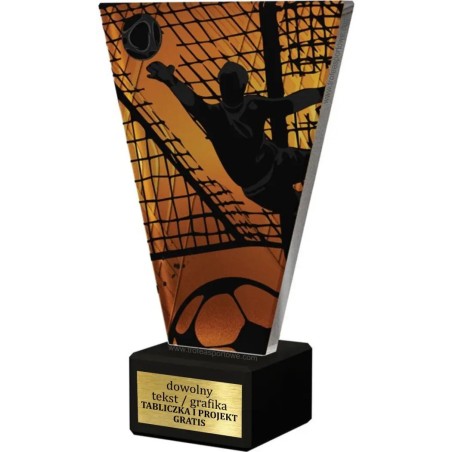 Szklana Statuetka piłka nożna Bramkarz z Grawerem | Nowoczesne Trofeum Sportowe i Biznesowe