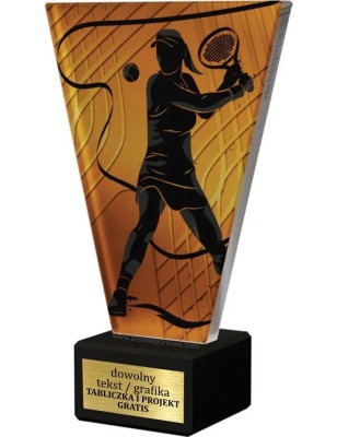 Szklana Statuetka tenis ziemny kobiet z Grawerem | Nowoczesne Trofeum Sportowe