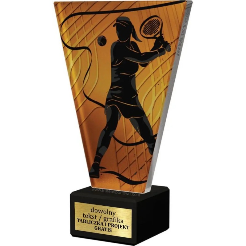 Szklana Statuetka tenis ziemny kobiet z Grawerem | Nowoczesne Trofeum Sportowe Szklana Statuetka tenis ziemny kobiet z Grawerem | Nowoczesne Trofeum Sportowe