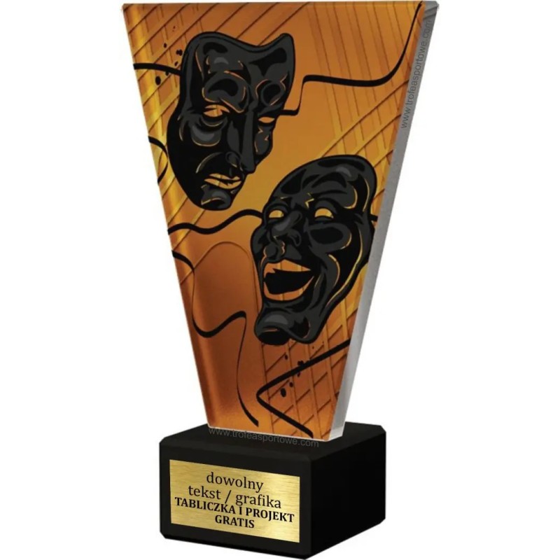 Szklana Statuetka teatr sztuka z Grawerem | Nowoczesne Trofeum Sportowe i Biznesowe Szklana Statuetka teatr sztuka z Grawerem | Nowoczesne Trofeum Sportowe i Biznesowe