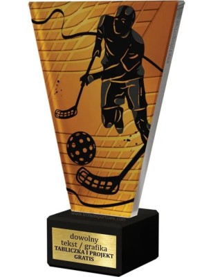 Szklana Statuetka unihokej z Grawerem | Nowoczesne Trofeum Sportowe