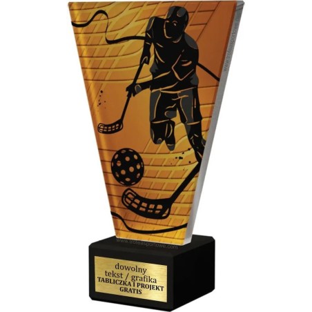 Szklana Statuetka unihokej z Grawerem | Nowoczesne Trofeum Sportowe