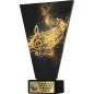 Szklana statuetka Muzyka czarno-złota – eleganckie trofeum sportowe z tabliczką w cenie