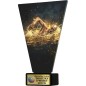 Szklana statuetka pływanie czarno-złota – eleganckie trofeum sportowe z tabliczką w cenie