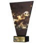 Szklana statuetka piłka nożna bramkarz czarno-złota – eleganckie trofeum z tabliczką w cenie