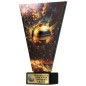 Szklana statuetka siatkówka czarno-złota – eleganckie trofeum sportowe z tabliczką w cenie
