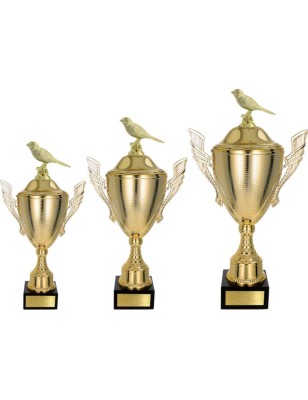 Złoty zestaw Pucharów z figurką hodowla zwierząt- komplet trzech sztuk