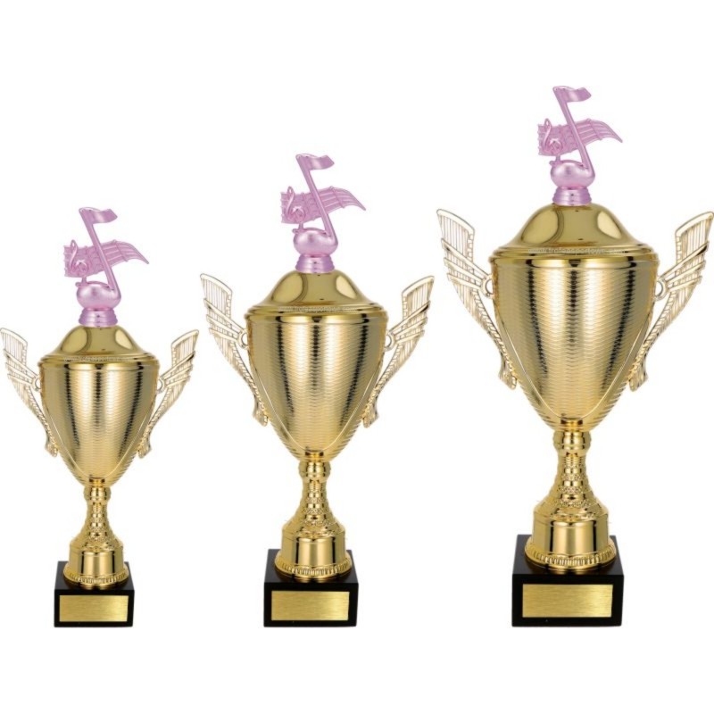 Zestaw pucharów NT733 z figurką nuta muzyka 47-41-36 cm