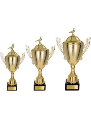 Złoty zestaw Pucharów z figurką hodowla zwierząt - komplet trzech sztuk