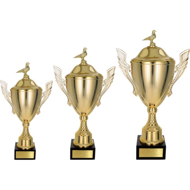 Zestaw pucharów NT733 z figurką gołąb hodowla zwierząt 45-39-34 cm