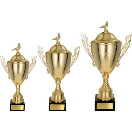 Złoty zestaw Pucharów z figurką hodowla zwierząt - komplet trzech sztuk