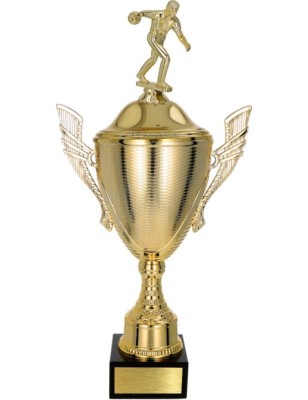 złoty Puchar z figurką kręgle - trofeum do twojej dyscypliny