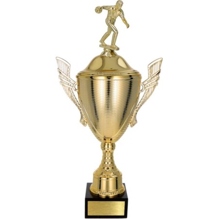 złoty Puchar z figurką kręgle - trofeum do twojej dyscypliny