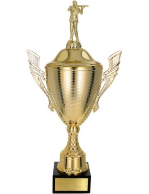 złoty Puchar z figurką strzelectwo - trofeum do twojej dyscypliny