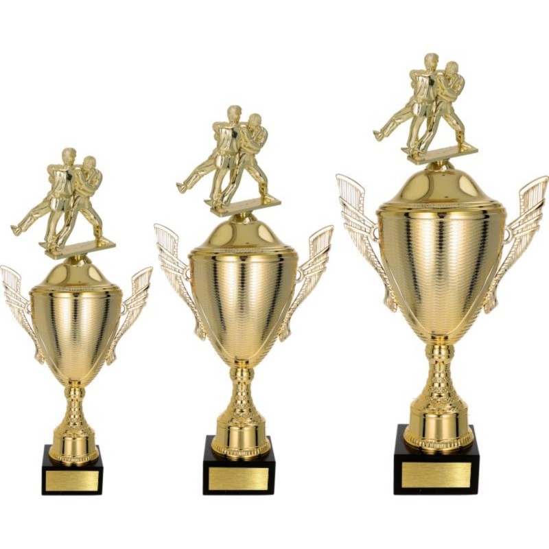 Zestaw pucharów NT733 z figurką judoka judo 45-39-34 cm