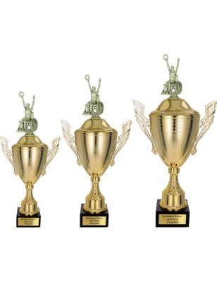 Złoty zestaw Pucharów z figurką niepełnosprawność - komplet trzech sztuk